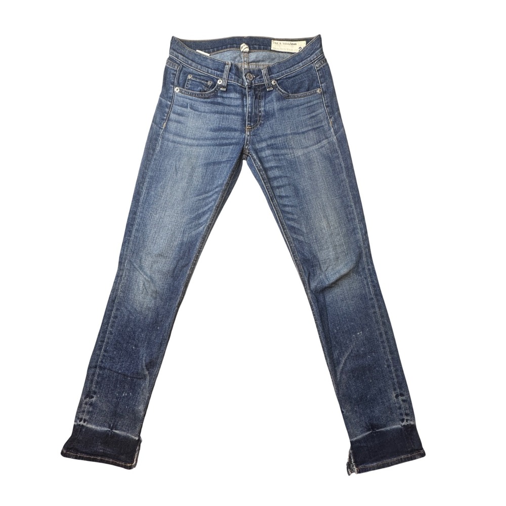 Rag & Bone Jeans Womens 24 Crop Jean Newquay Blue Released Raw Hem W1510K520NEW